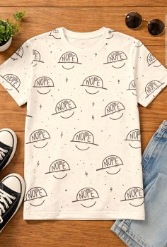 French Terry Eigenproduktion NOPE Smiley offwhite