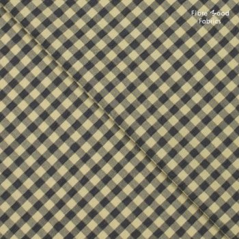 Baumwolle Seersucker - Checks beige/grau