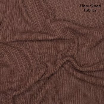 Preview: Strickstoff grob gestrickter Stoff braun