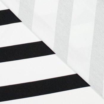 Preview: French Terry Diagonale Streife black/white