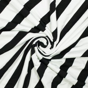 Preview: French Terry Diagonale Streife black/white