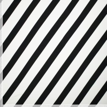 French Terry Diagonale Streife black/white