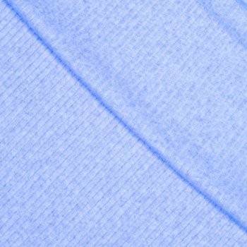 Preview: Strickstoff gestreift Melange – Hellblau