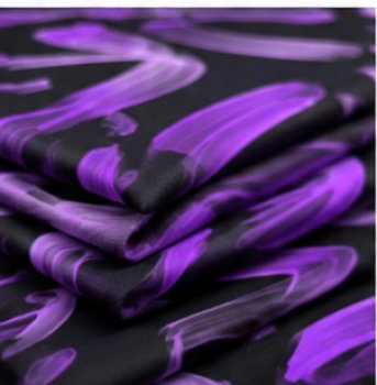 French Terry Purple Brush – schwarz / lila