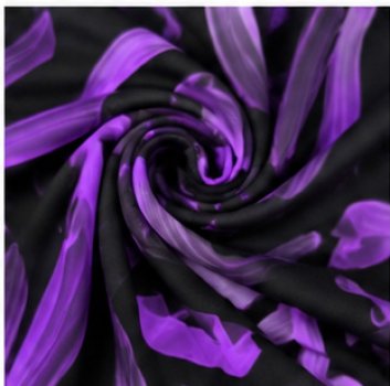 French Terry Purple Brush – schwarz / lila