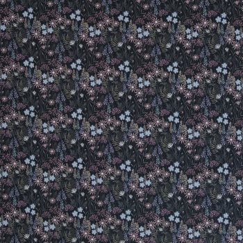 Calais by Claire’s Creative Forest – Baumwollwebware Wildblumen dunkelblau