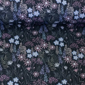 Calais by Claire’s Creative Forest – Baumwollwebware Wildblumen dunkelblau