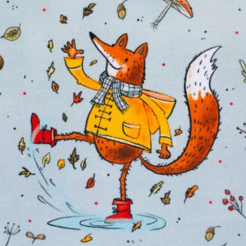 French Terry – Herbstfreunde – Fuchs, Maus und Bär