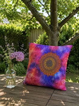 Preview: Baumwoll Canvas Mandalas, pink/lila