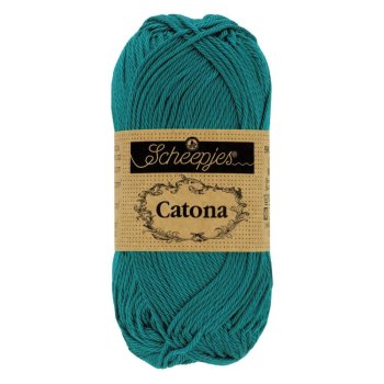 MINI Scheepjes Catona Baumwollgarn 10g  - Dark Teal / tiefes blaugrün