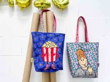 Canvas - Cherry Picking Bag - Popcorn, Mittelfinger - DIY-Taschen - Paneel - DIY-Nähset