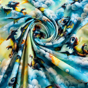 Softshell – Feuerdrache in den Wolken – türkis
