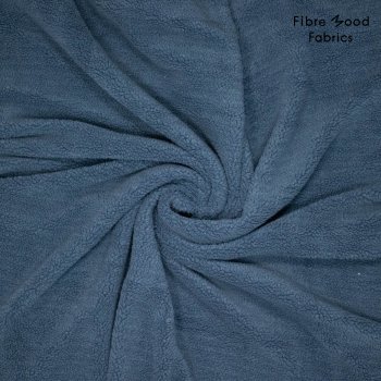 Fibre Mood | Knit Sheepskin | Teddy Teddystoff | Teddyplüsch | Boucle-Optik | jeansblau