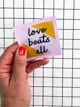 Flippatch - das aufnähbare Wackelbild-Patch - LOVE BEATS ALL