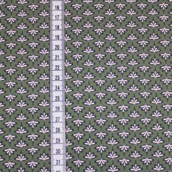 Baumwollwebware Geometric auf grün