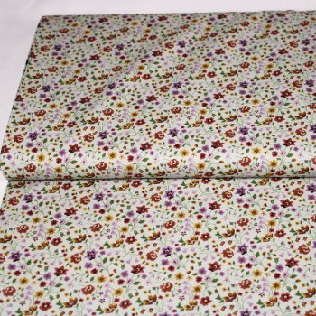 Popeline Baumwolle romantisches Blumenmeer zartes grau