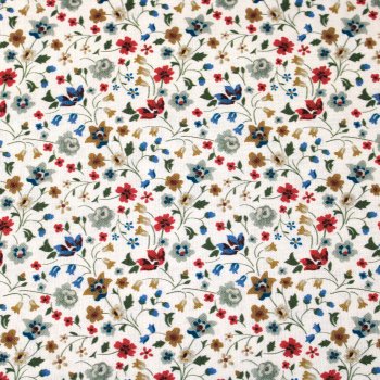 Popeline Baumwolle romantisches Blumenmeer creme