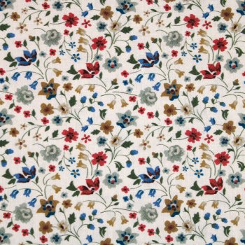 Popeline Baumwolle romantisches Blumenmeer creme