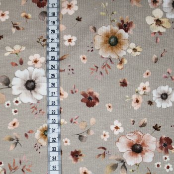 Preview: Baumwolljersey Sanfte Blüten, zarte Pasteltönen
