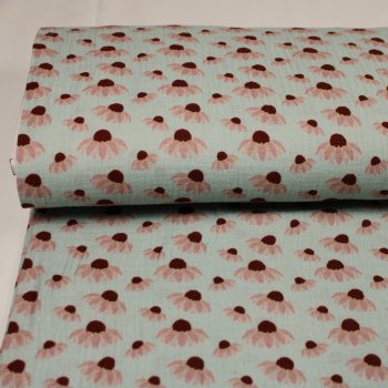 Musselin Double Gauze „Sonnenhut“ in zartem mint
