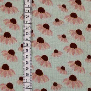 Preview: Musselin Double Gauze „Sonnenhut“ in zartem mint