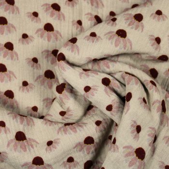 Preview: Musselin Double Gauze „Sonnenhut“ in zartem lachs