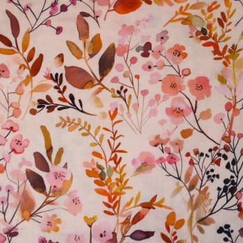 Preview: Eigenproduktion Musselin / Double Gauze -Sommergarten- in rose´& natur