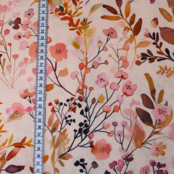 Preview: Eigenproduktion Musselin / Double Gauze -Sommergarten- in rose´& natur