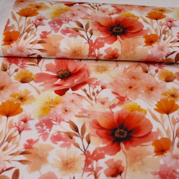 Eigenproduktion Musselin Double Gauze Blütenzauber rose´/ apricot