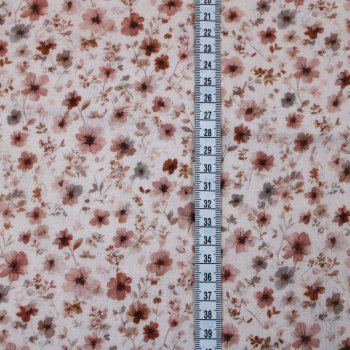 Preview: Eigenproduktion Musselin / Double Gauze Florale Eleganz creme rose´