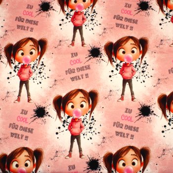 Preview: Eigenproduktion Baumwolljersey Cool Girl -rosa