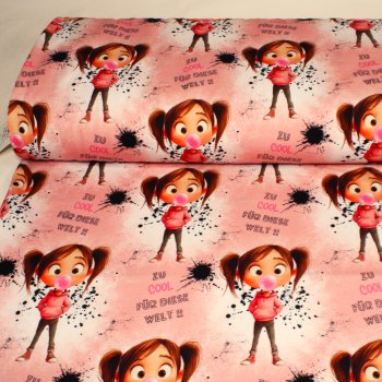 Eigenproduktion Baumwolljersey Cool Girl -rosa