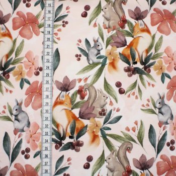 Preview: Eigenproduktion Baumwolljersey Waldtierfreunde