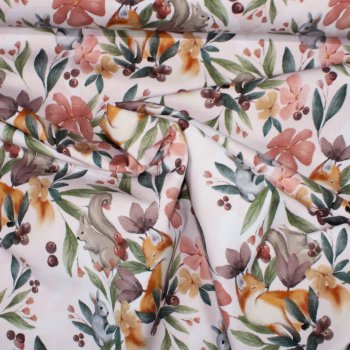 Preview: Eigenproduktion Baumwolljersey Waldtierfreunde