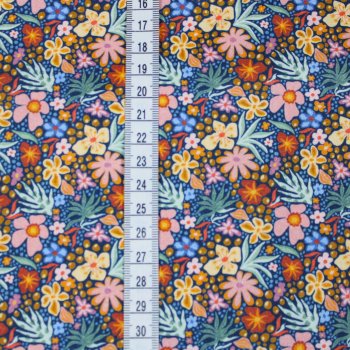 Popeline Baumwollstoff Blumenmeer