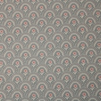 Preview: Baumwollstoff Retro-Blüten taupe-rose´