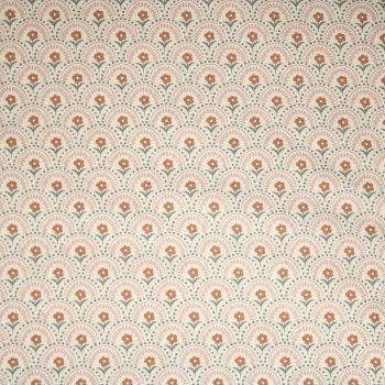 Baumwollstoff Retro-Blüten beige-rose´