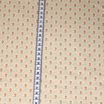 Baumwollstoff Retro-Blüten beige-rose´