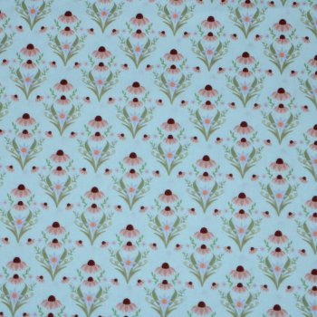 Baumwollstoff Popeline retro Blütenzauber Sonnenhut mint