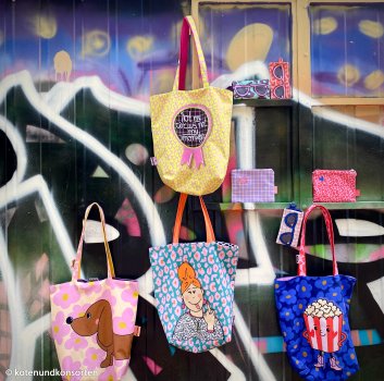 Preview: Canvas - Cherry Picking Bag - Popcorn, Mittelfinger - DIY-Taschen - Paneel - DIY-Nähset