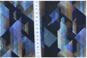 Preview: Viskose Webware – Geometrische Formen Navy/Blau