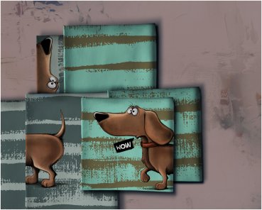 French Terry Dachshund Berny by Thorsten Berger/ Kombi smaragd