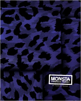 Preview: French Terry Thorsten Berger Monsta, Leo, blau
