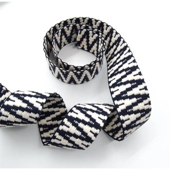 Gurtband 40mm Chevron navy/wollweiss