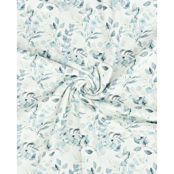 Preview: Baumwolljersey Eykalyptus mint naturweiss