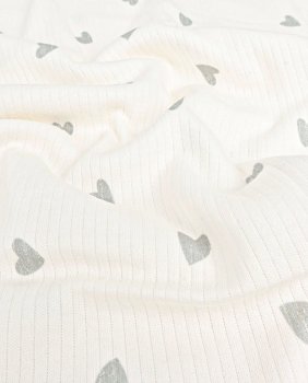 Preview: Ripp-Jersey Baby Ripp Herzen old green