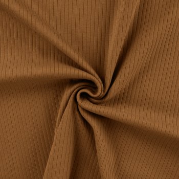 Preview: Baumwolljersey Rippjersey uni caramel