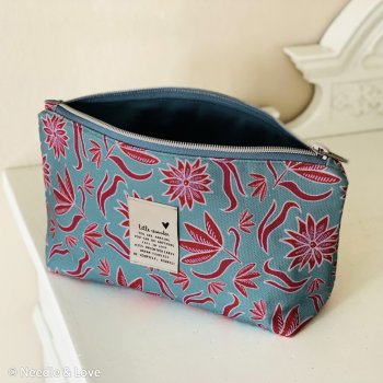 Preview: Canvas, Baumwolle, Retro Flowers by Emjo Design, Blumen ocker, mint