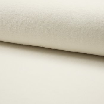 Baumwollfleece Sherpa uni ecru naturweiss