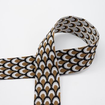 Gurtband 50mm Bögen beige/schwarz
